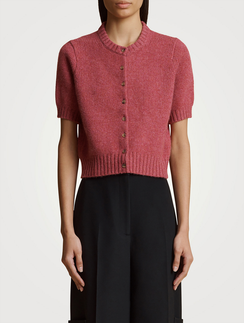 The Nora Short-Sleeve Cashmere Cardigan
