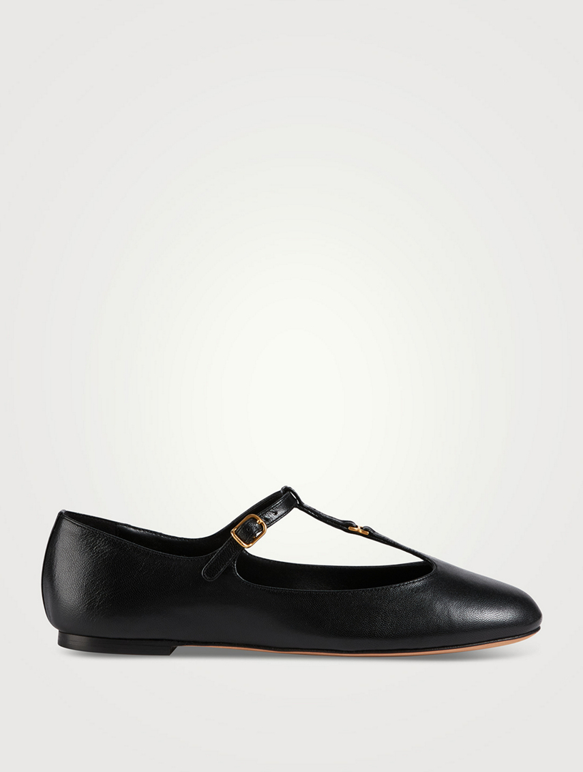 Marcie Leather Mary Jane Ballet Flats