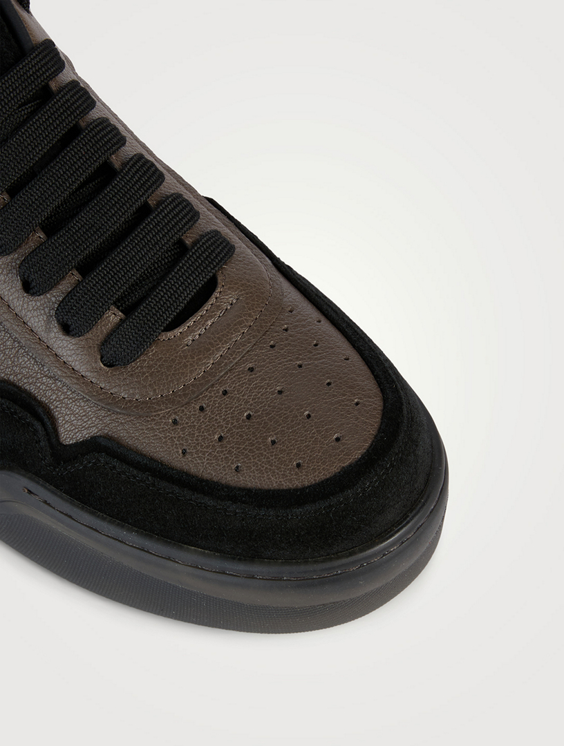 Leather And Suede Sneakers