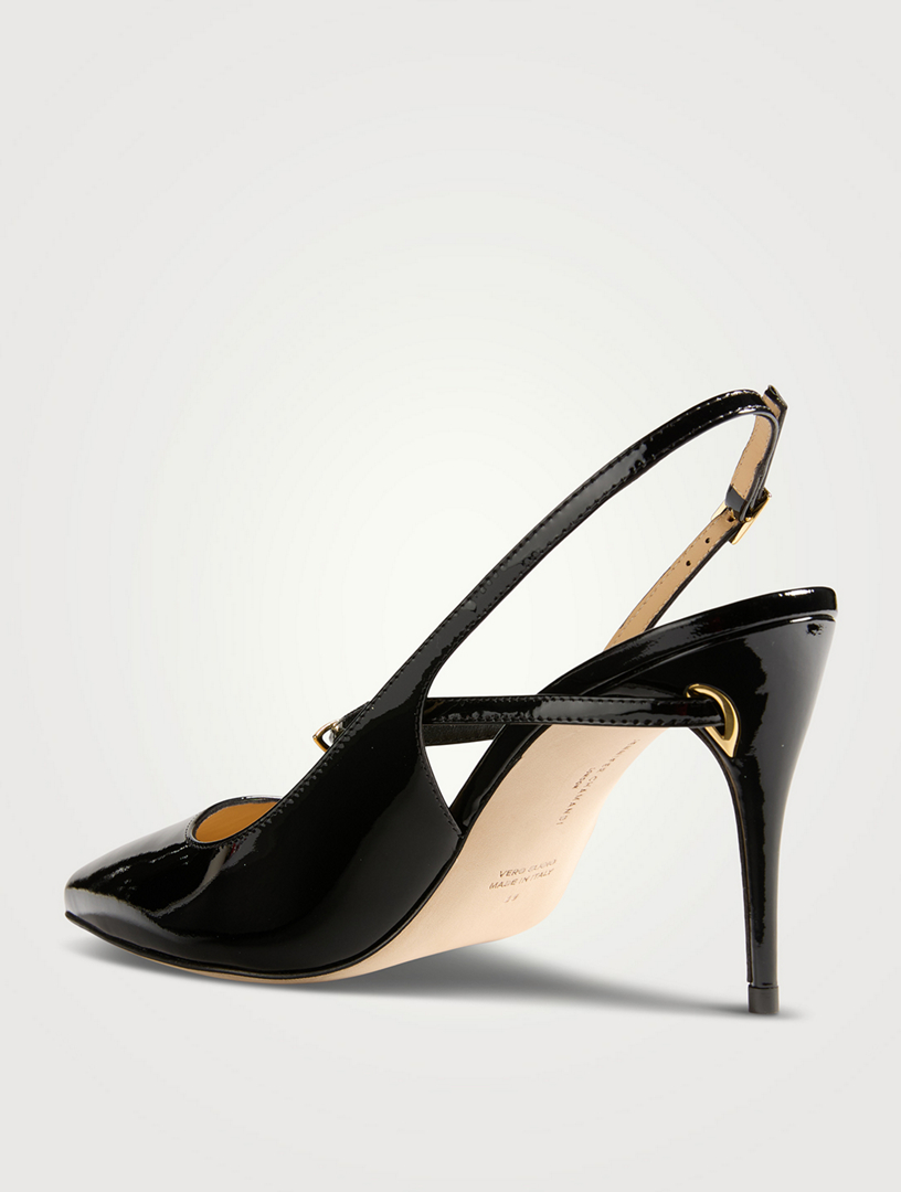 Edoardo Patent Leather Slingback Pumps