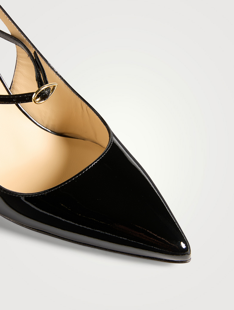 Edoardo Patent Leather Slingback Pumps