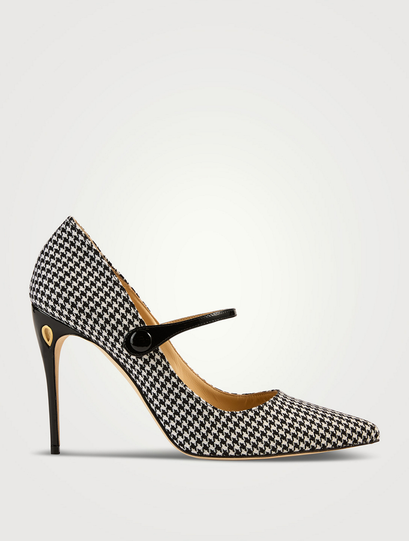 Francesco Mary Jane Pumps Houndstooth Print