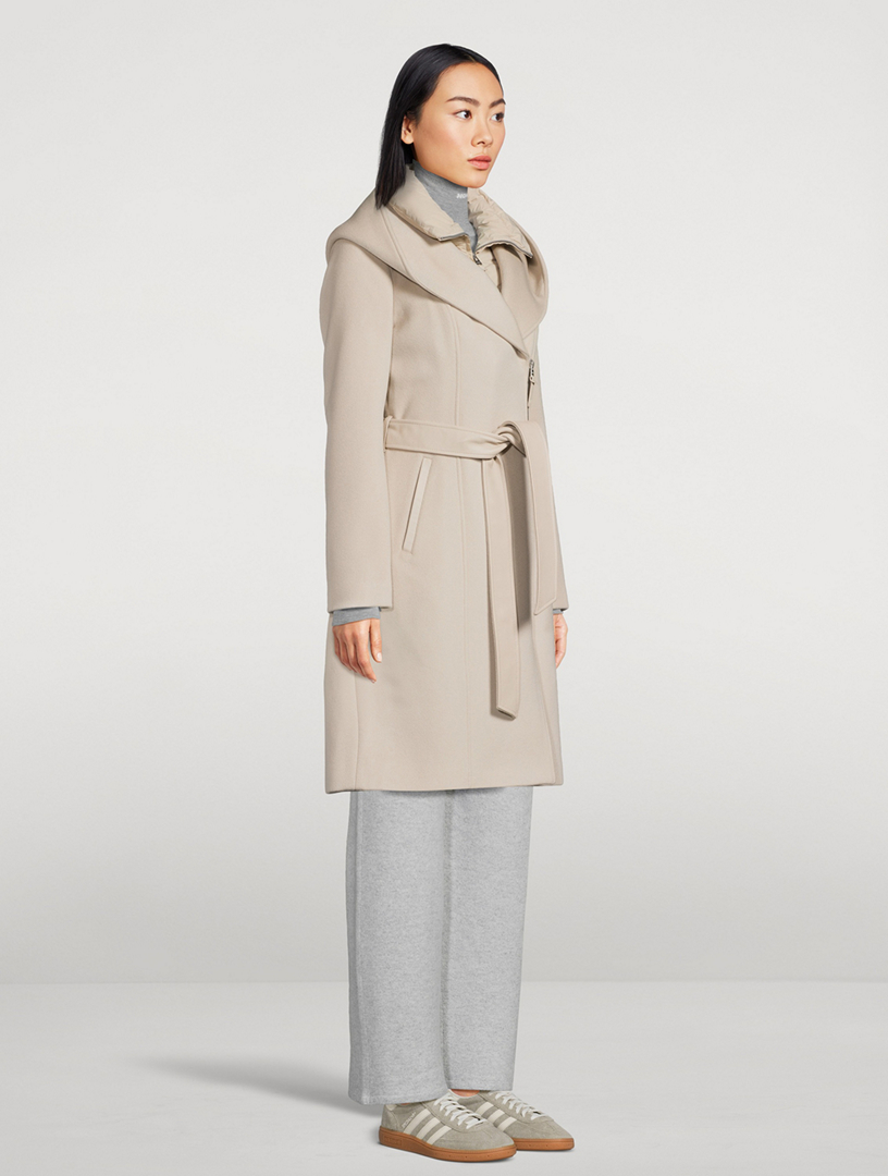 Rayay belted high neck wool coat shop