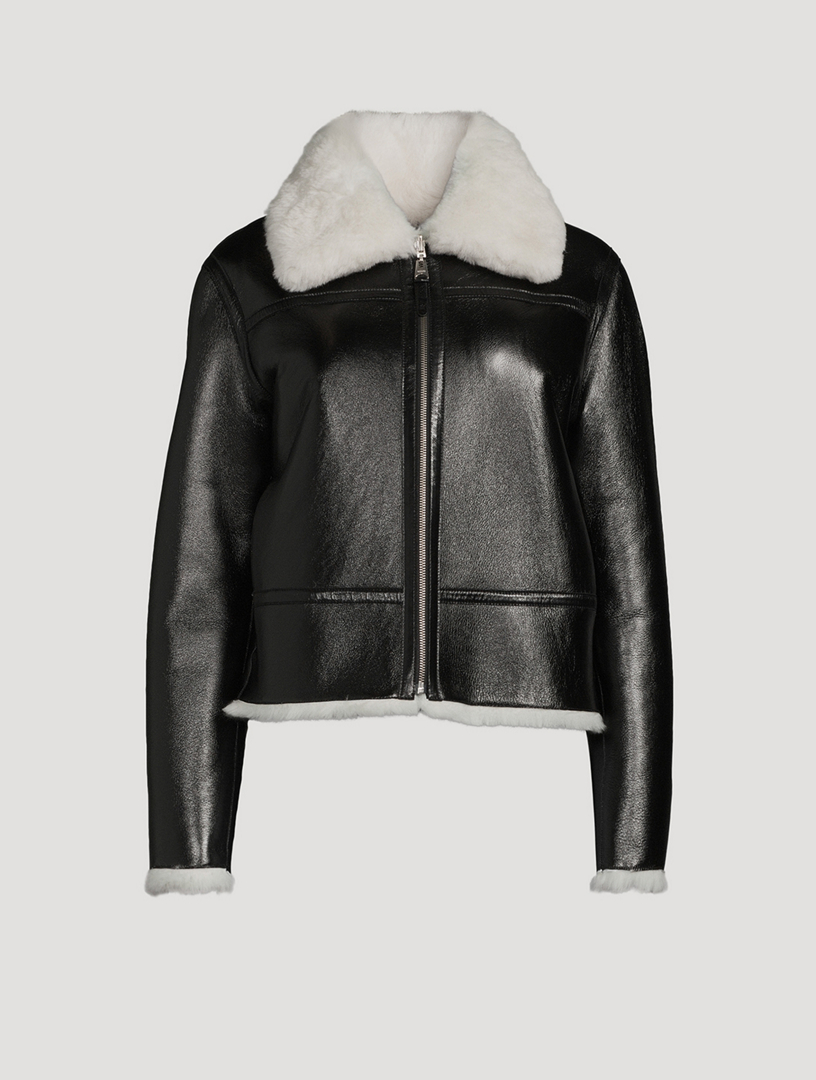 Betty Reversible Leather And Shearling Moto Jacket