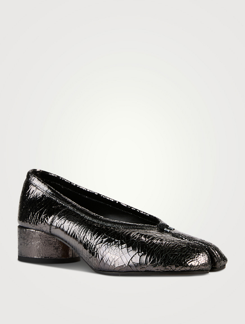 Tabi Broken Mirror Leather Ballet Pumps