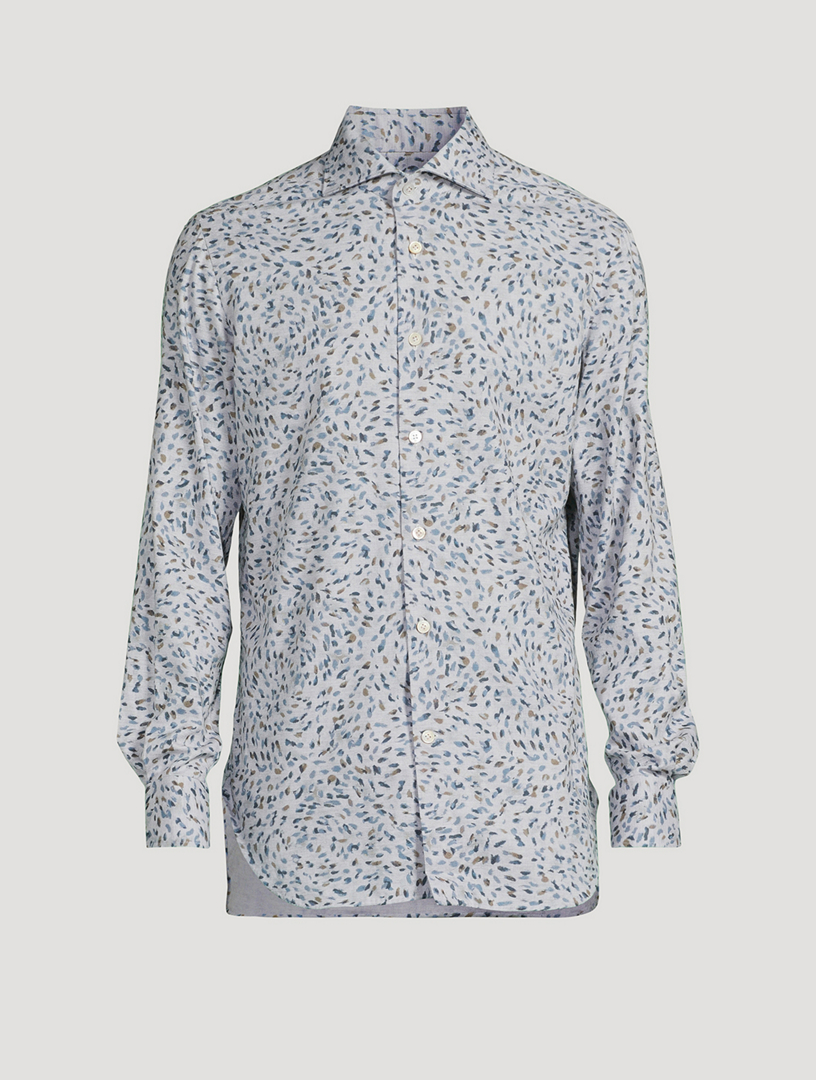 Cotton Sport Shirt Feather Print