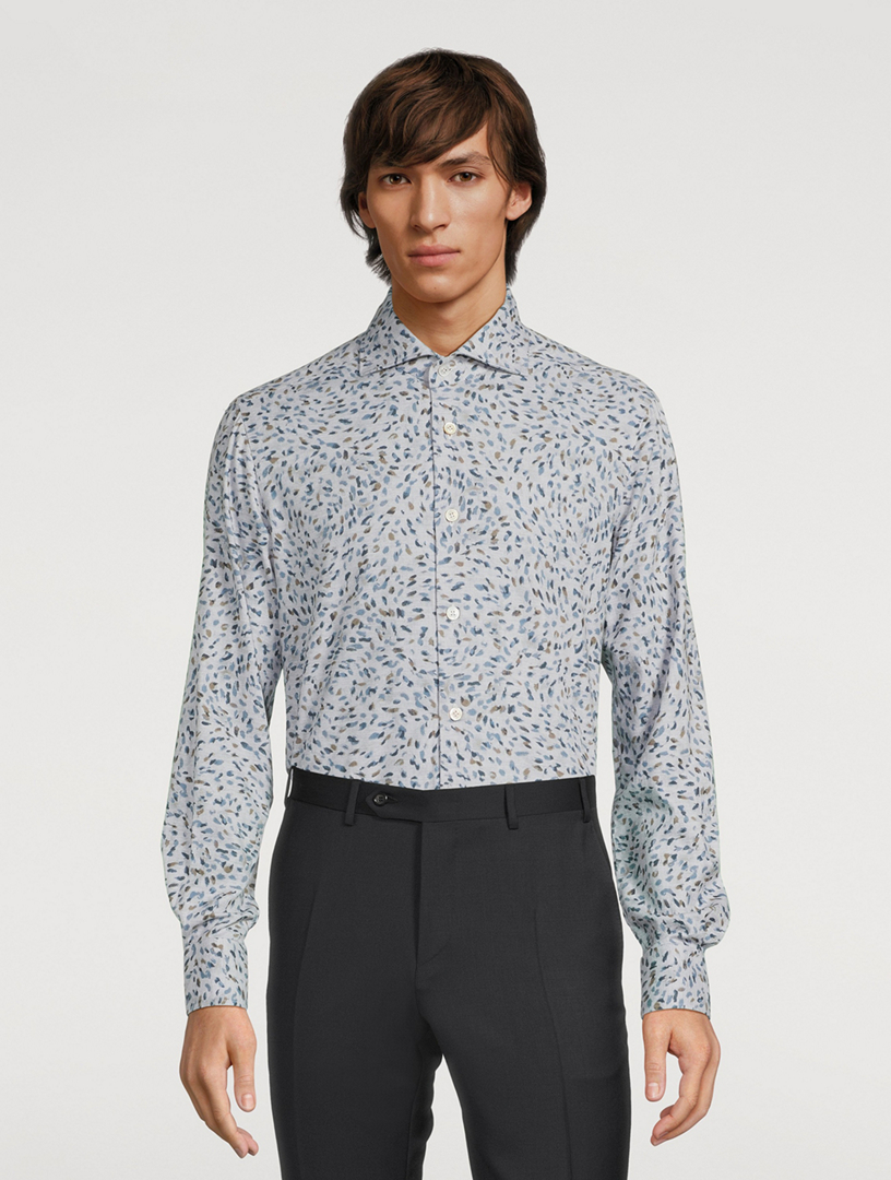 Cotton Sport Shirt Feather Print