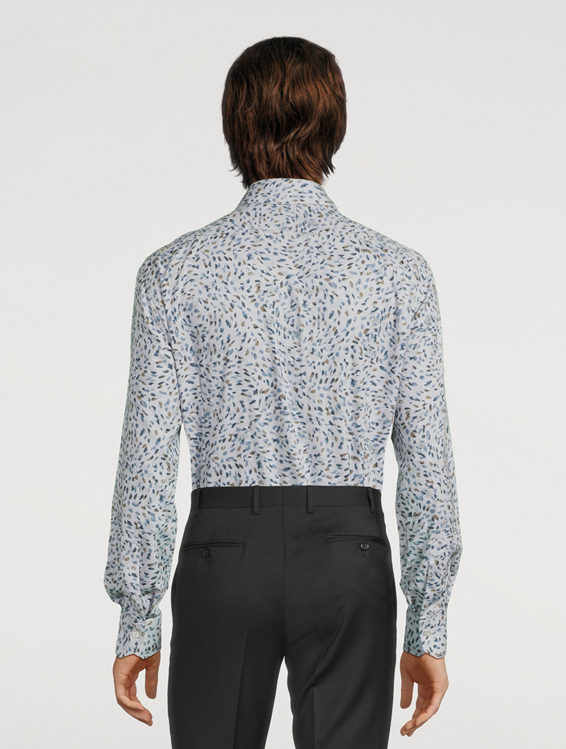 Cotton Sport Shirt Feather Print