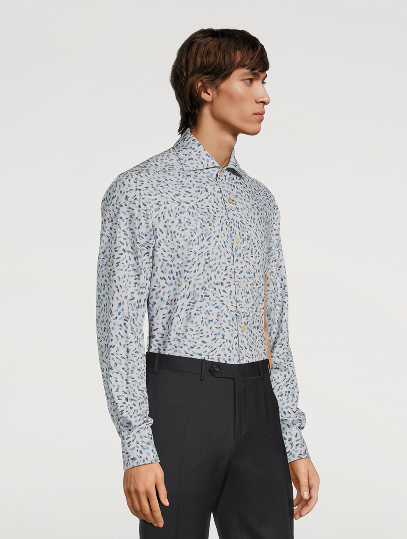 Cotton Sport Shirt Feather Print