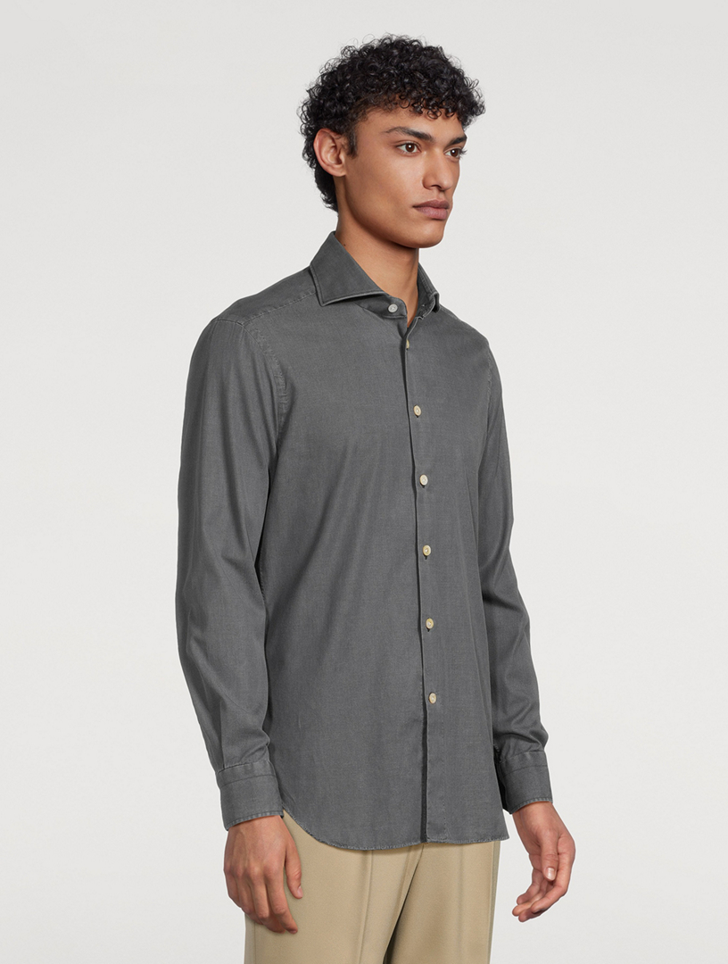 Stretch Cotton Long-Sleeve Shirt