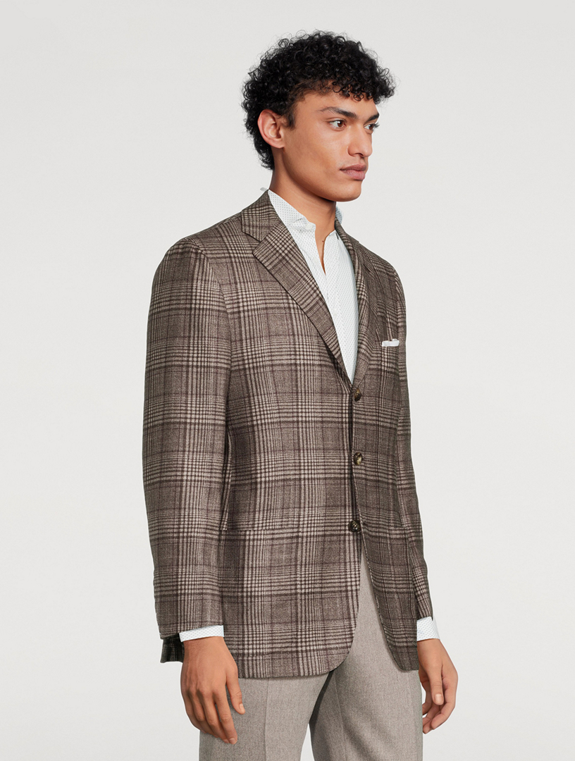 Blazer Jacket Windowpane Print
