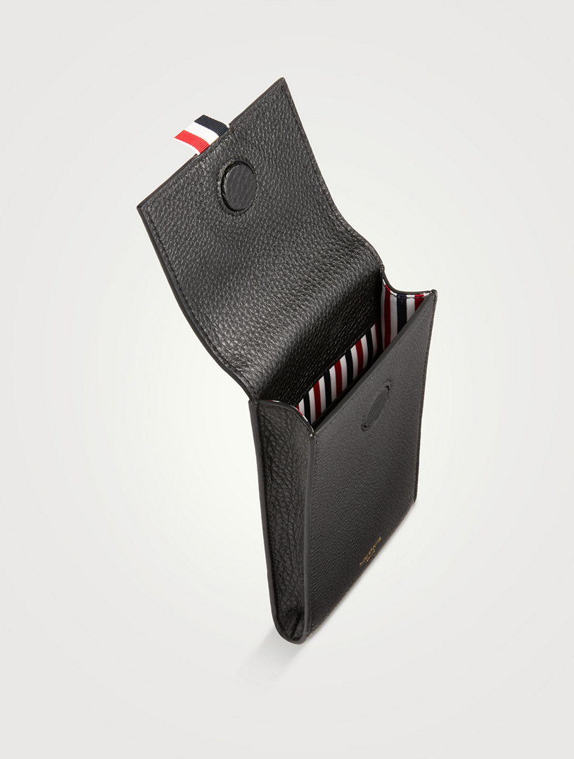 THOM BROWNE Pebble Grain Leather Crossbody Phone Case | Holt Renfrew