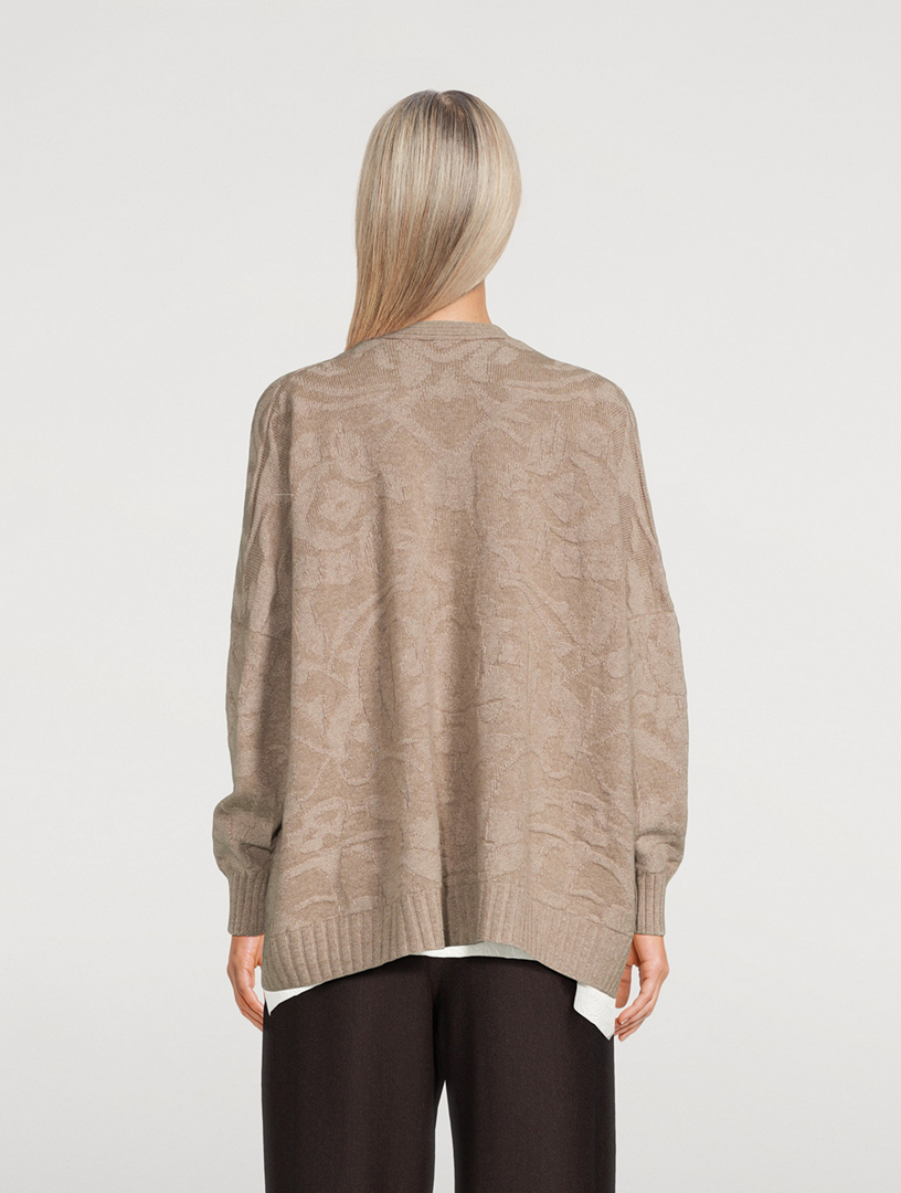 Embossed Cashmere Cardigan