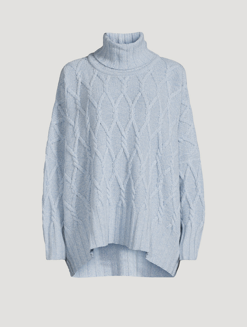 Trellis Cable-Knit Cashmere Turtleneck Sweater