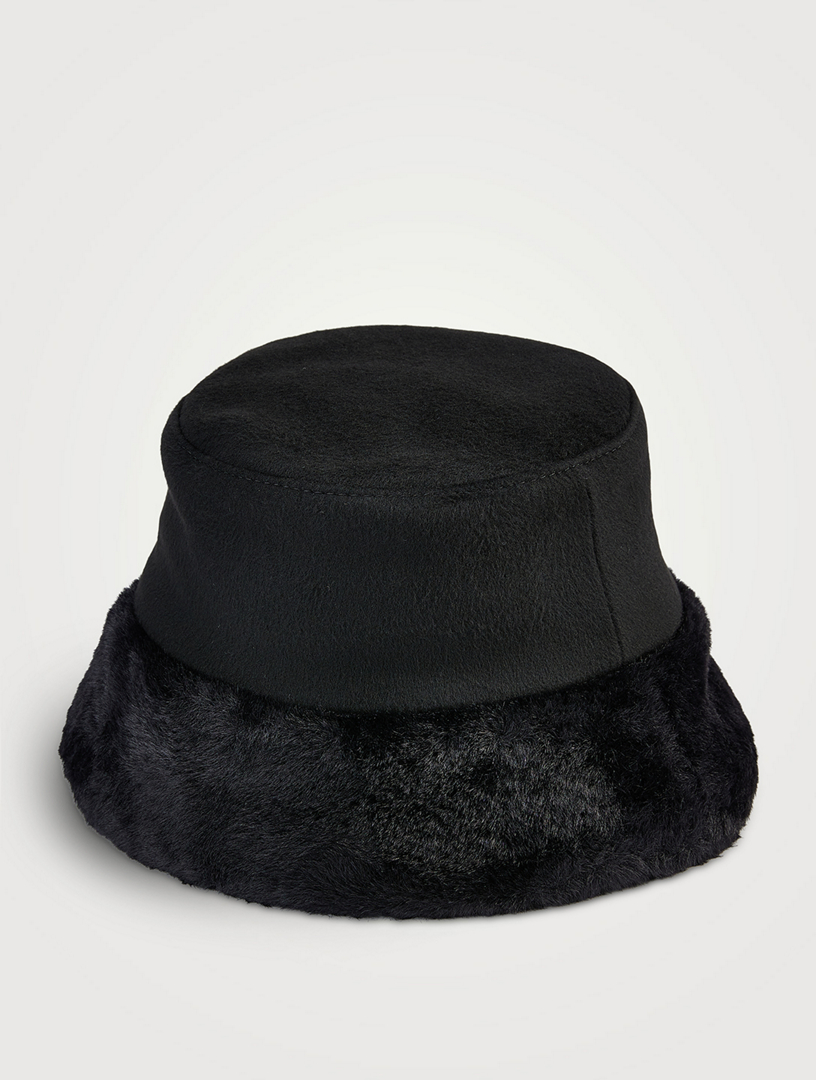 Faux Fur Brim Bucket Hat