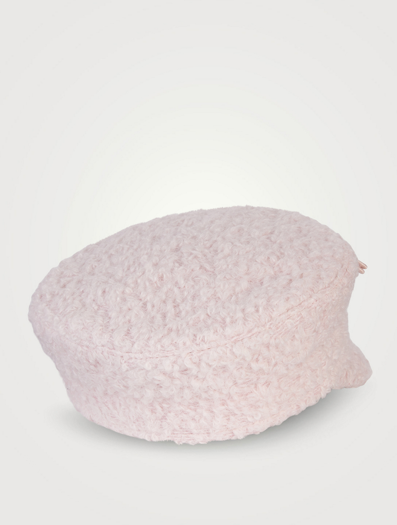 Fuzzy Safety-Pin Baker Boy Cap