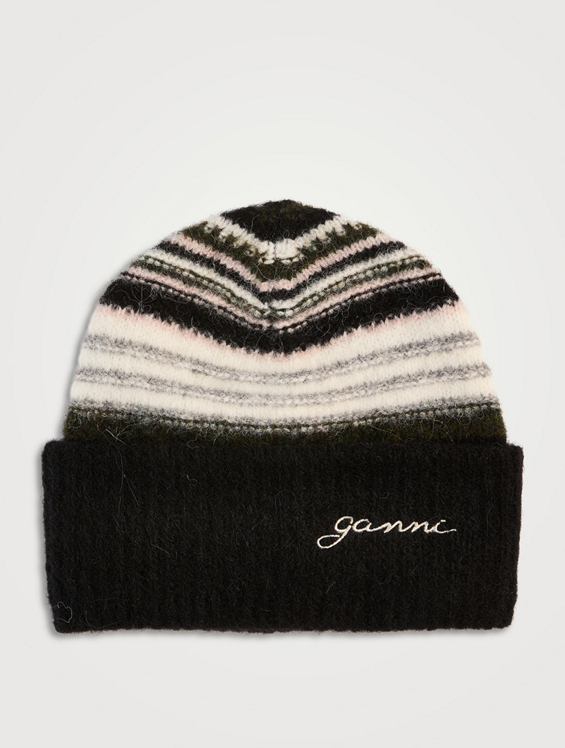GANNI red and blue striped Merino/Alpaca wool beanie GANNI Women main image 2