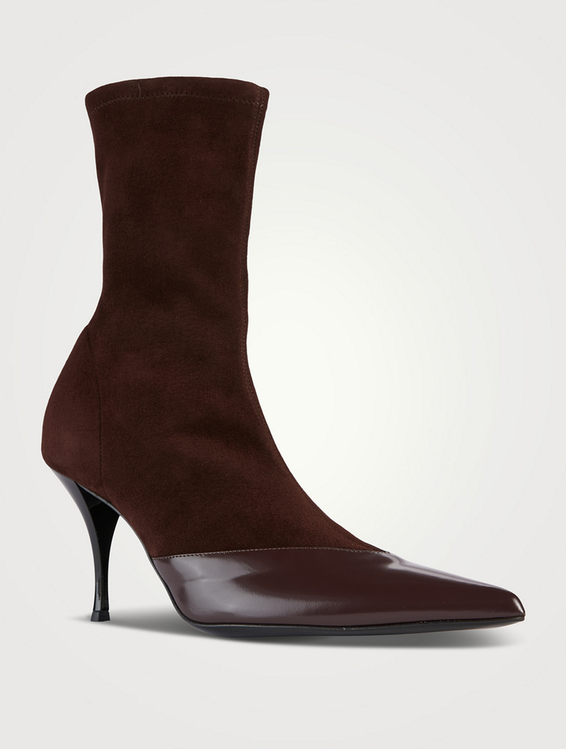 Vega Leather And Suede Sock Boots