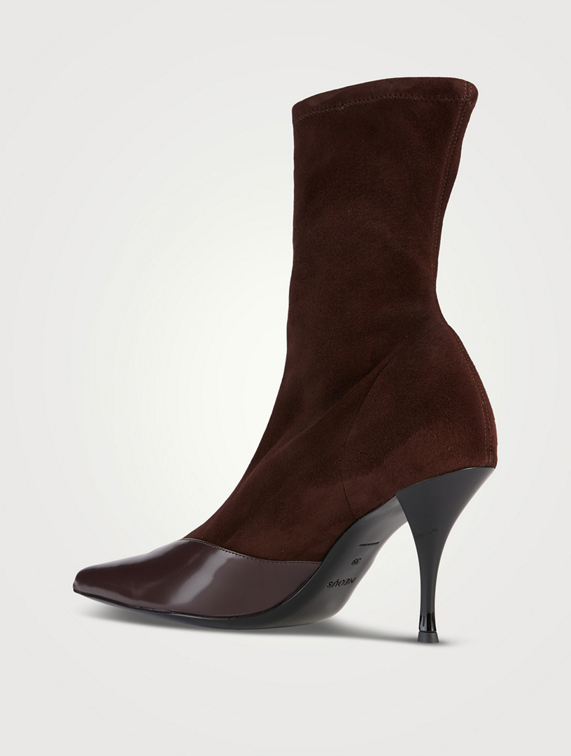 Vega Leather And Suede Sock Boots