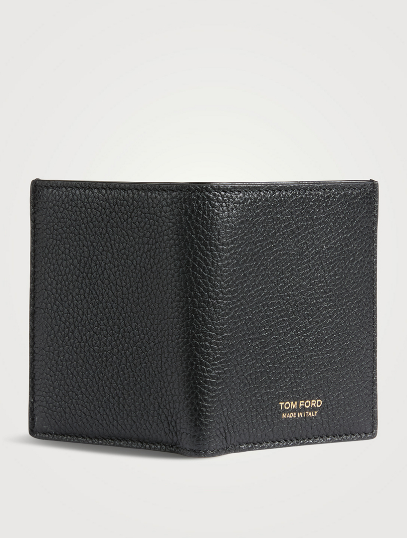 Grain Leather Folding Cardholder