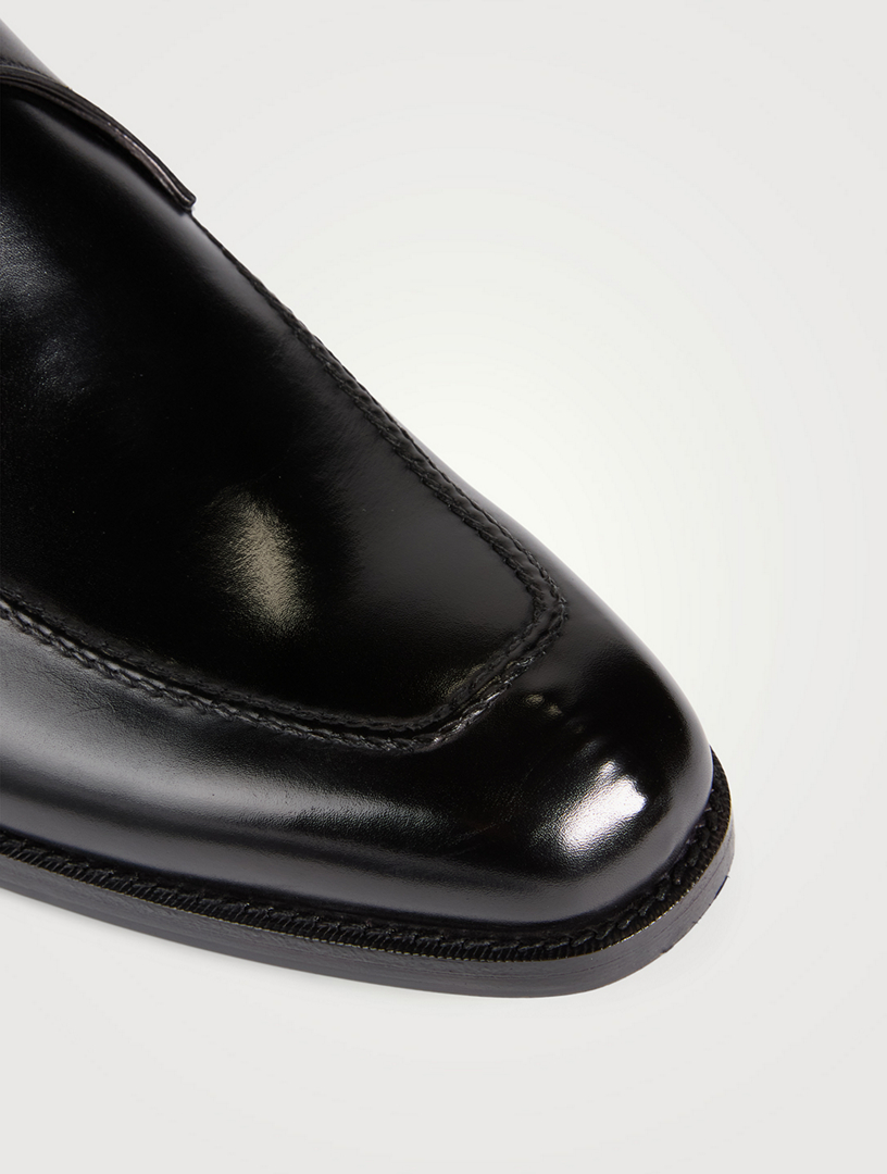 Burnished Leather Monk Strap Shoes