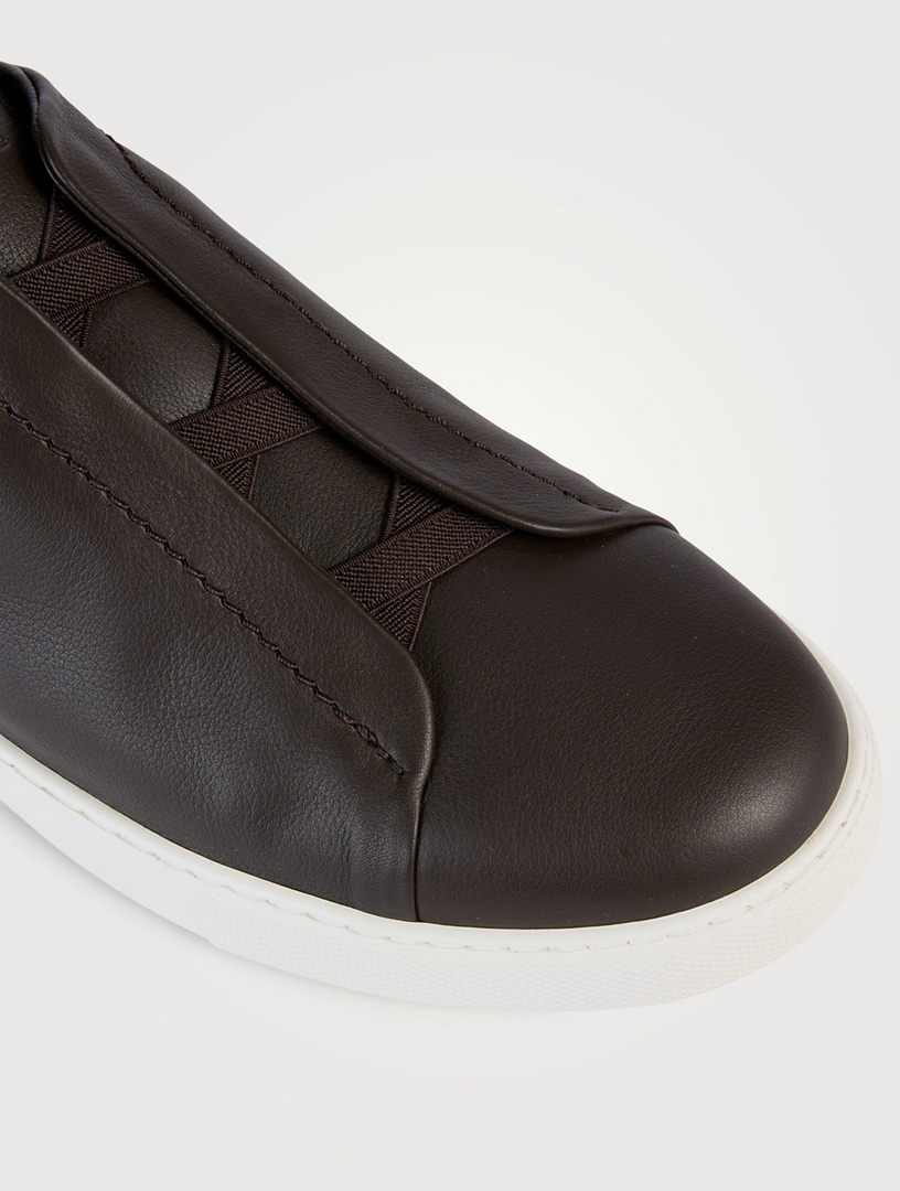 Triple Stitch Leather Sneakers