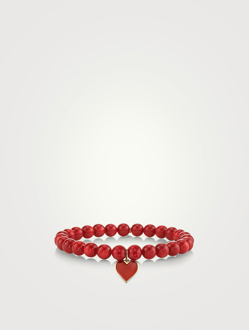 Beaded Bracelet With Heart Charm