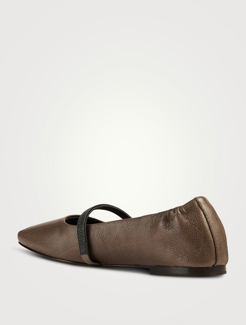 Leather Mary Jane Ballet Flats