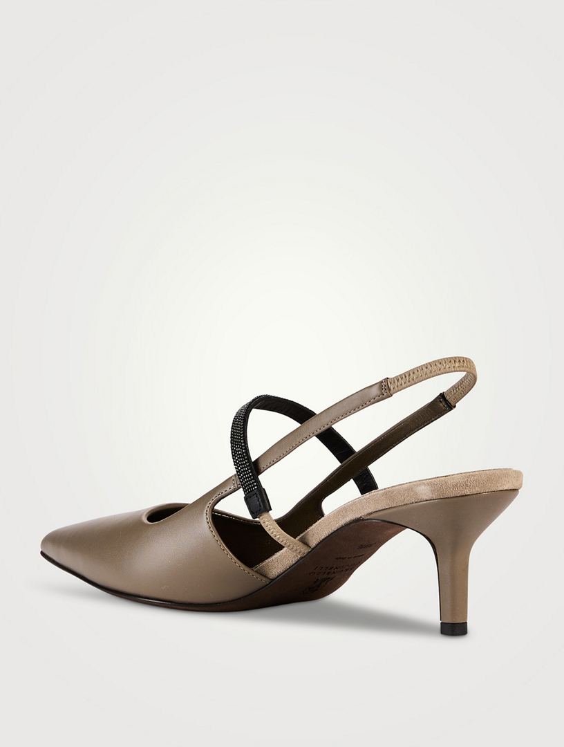 City Leather Slingback Pumps
