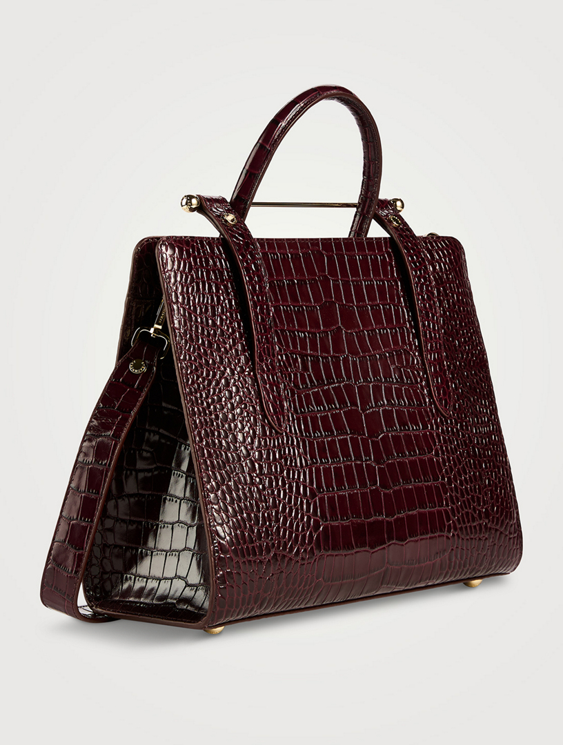 The Midi Strathberry Croc-Embossed Leather Tote Bag