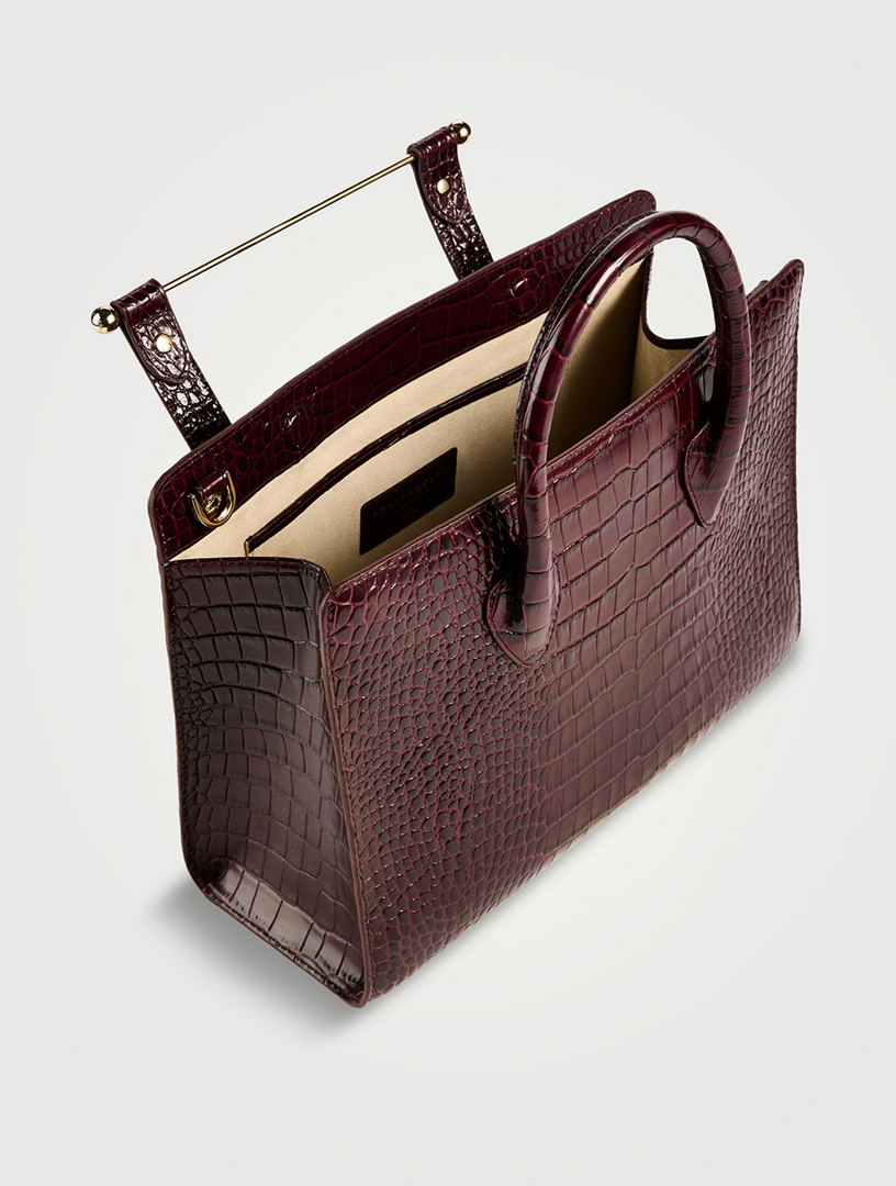 The Midi Strathberry Croc-Embossed Leather Tote Bag