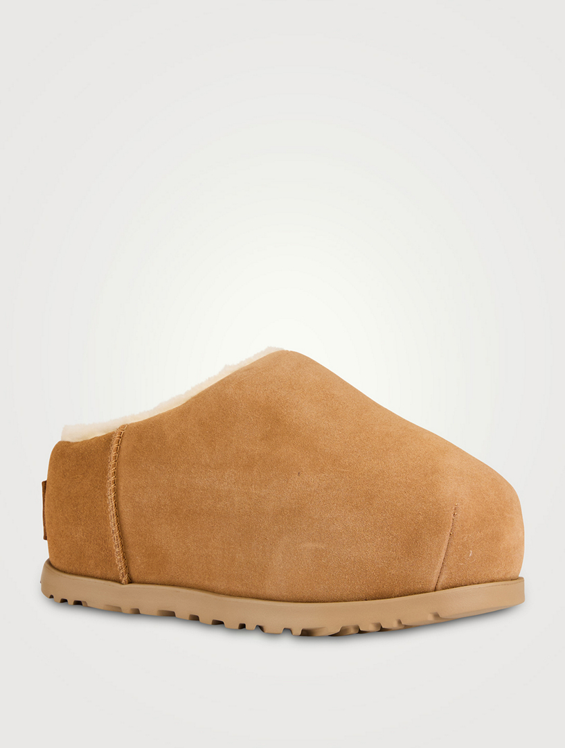 Pumped Suede Platform Slides