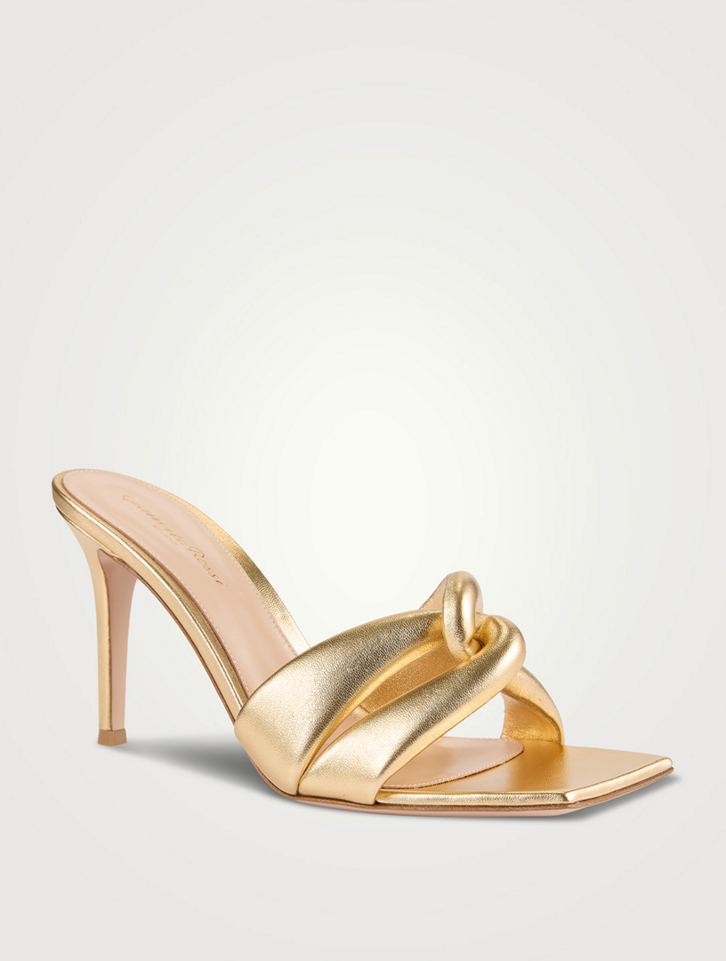GIANVITO ROSSI Amour Metallic Leather Mules Holt Renfrew