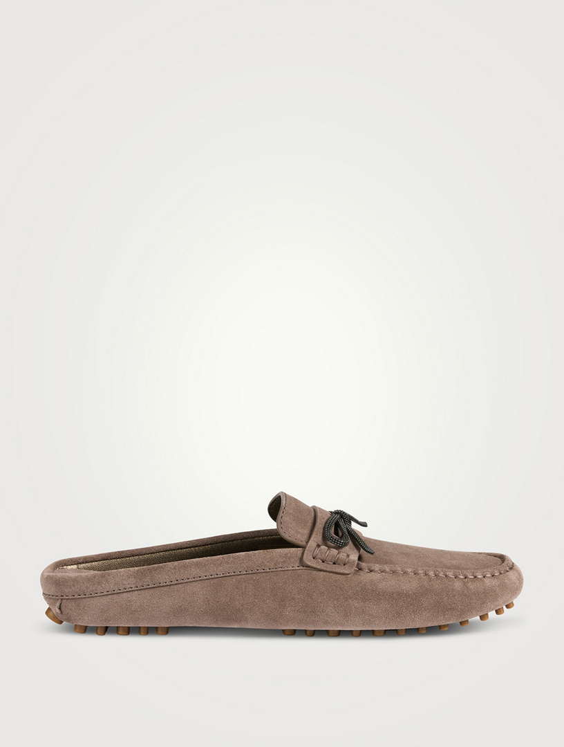Suede Loafer Mules