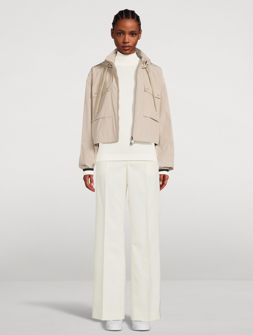 Wool Gabardine Wide-Leg Trousers