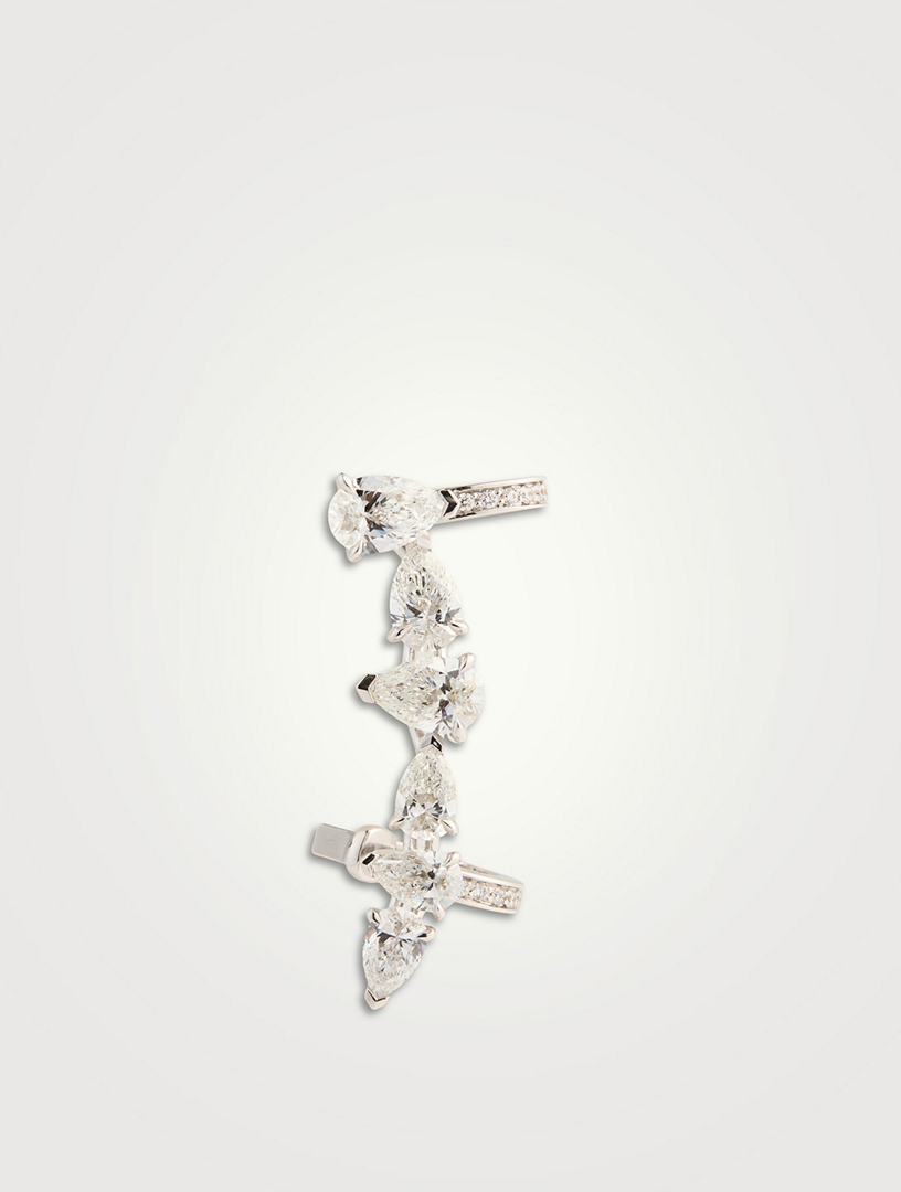 Serti Sur Vide White Gold Left Ear Cuff With Diamonds