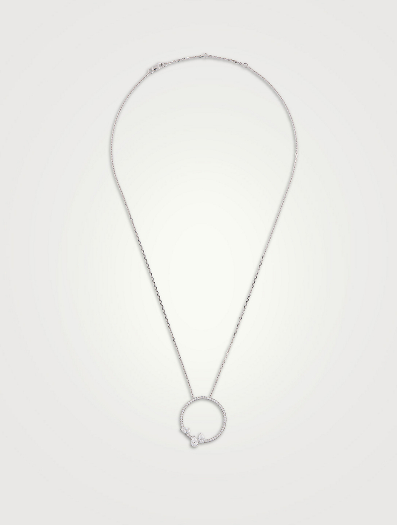 Serti Sur Vide White Gold Pendant Necklace With Diamonds