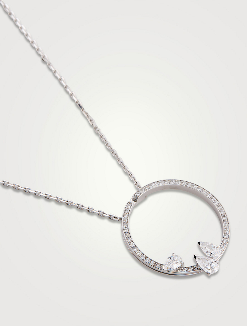Serti Sur Vide White Gold Pendant Necklace With Diamonds