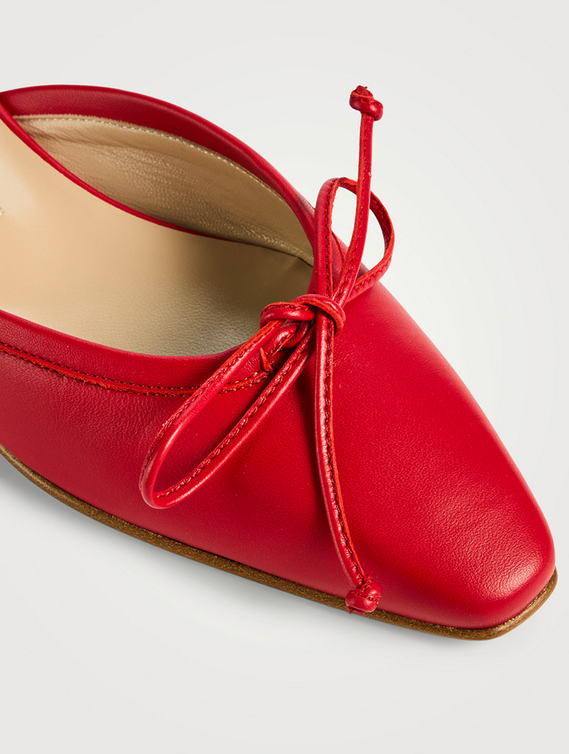 MANOLO BLAHNIK Ballerimu Leather Flat Mules | Holt Renfrew