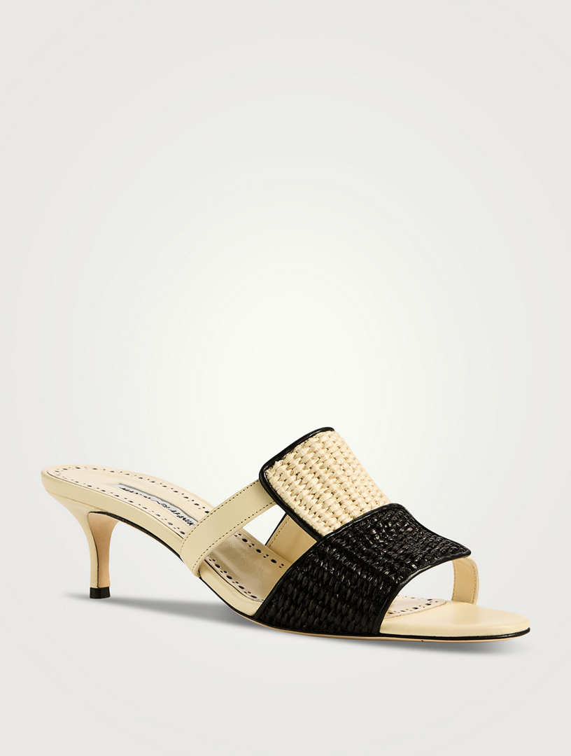 Fabiolamu Raffia And Leather Mules