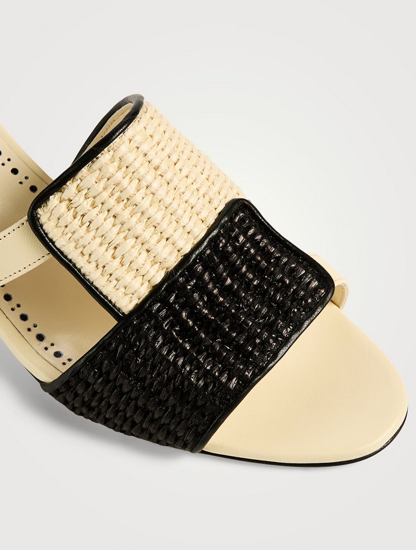 Fabiolamu Raffia And Leather Mules