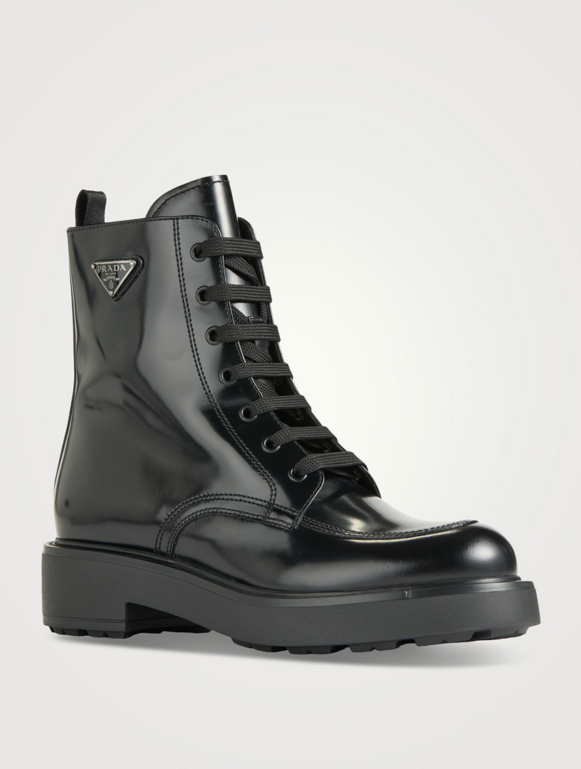 Shops prada black lace up boots