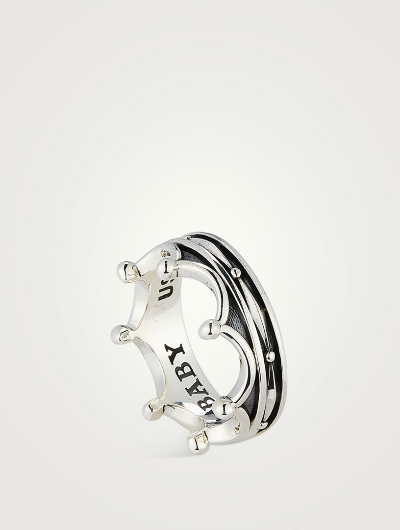 Silver Toggle Crown Ring