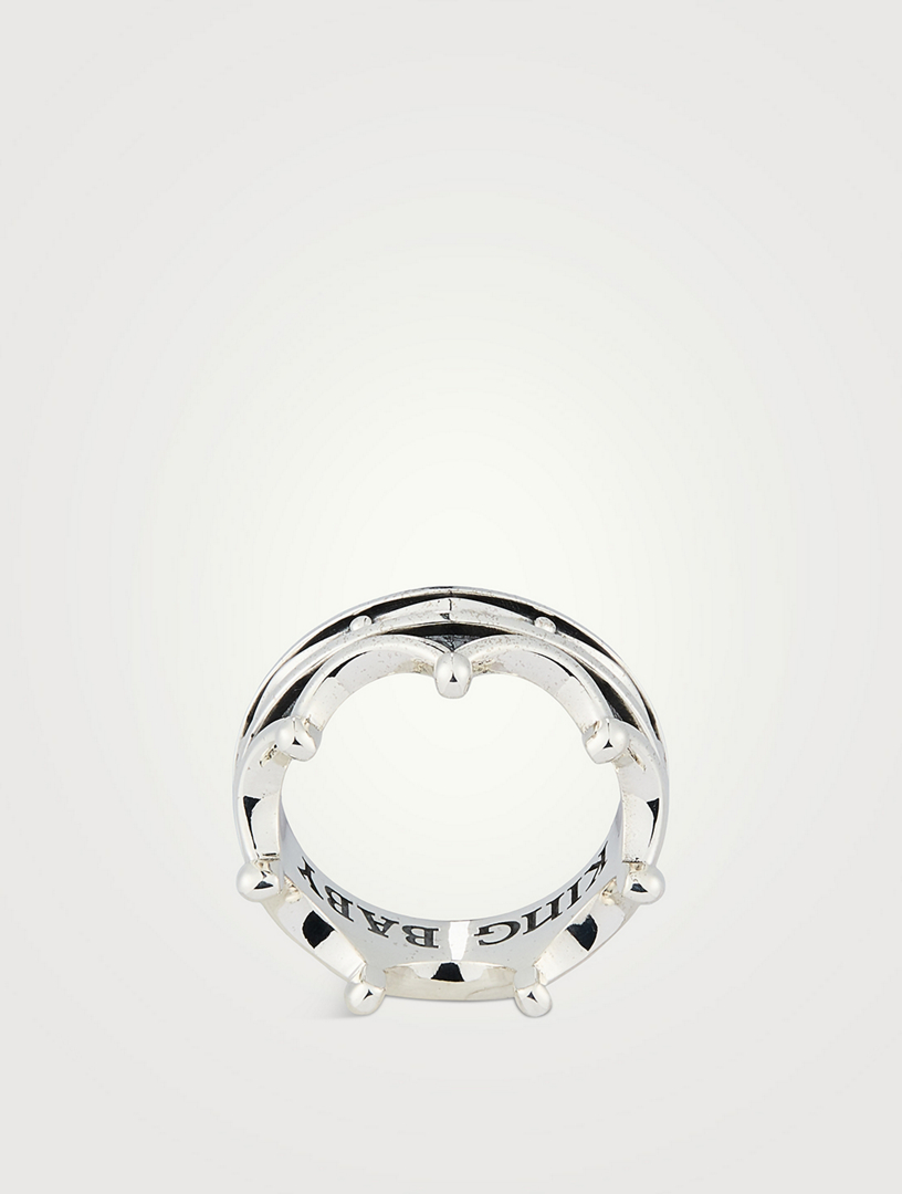 Silver Toggle Crown Ring