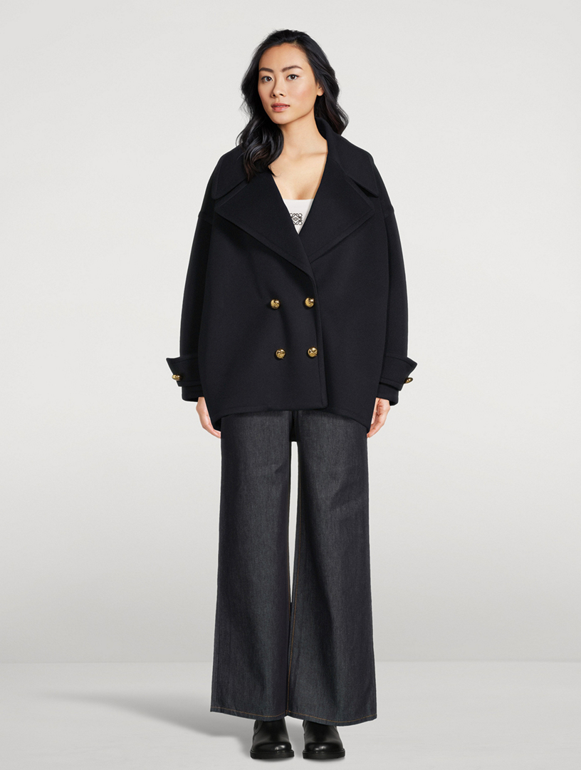 Pebble Double-Breasted Peacoat