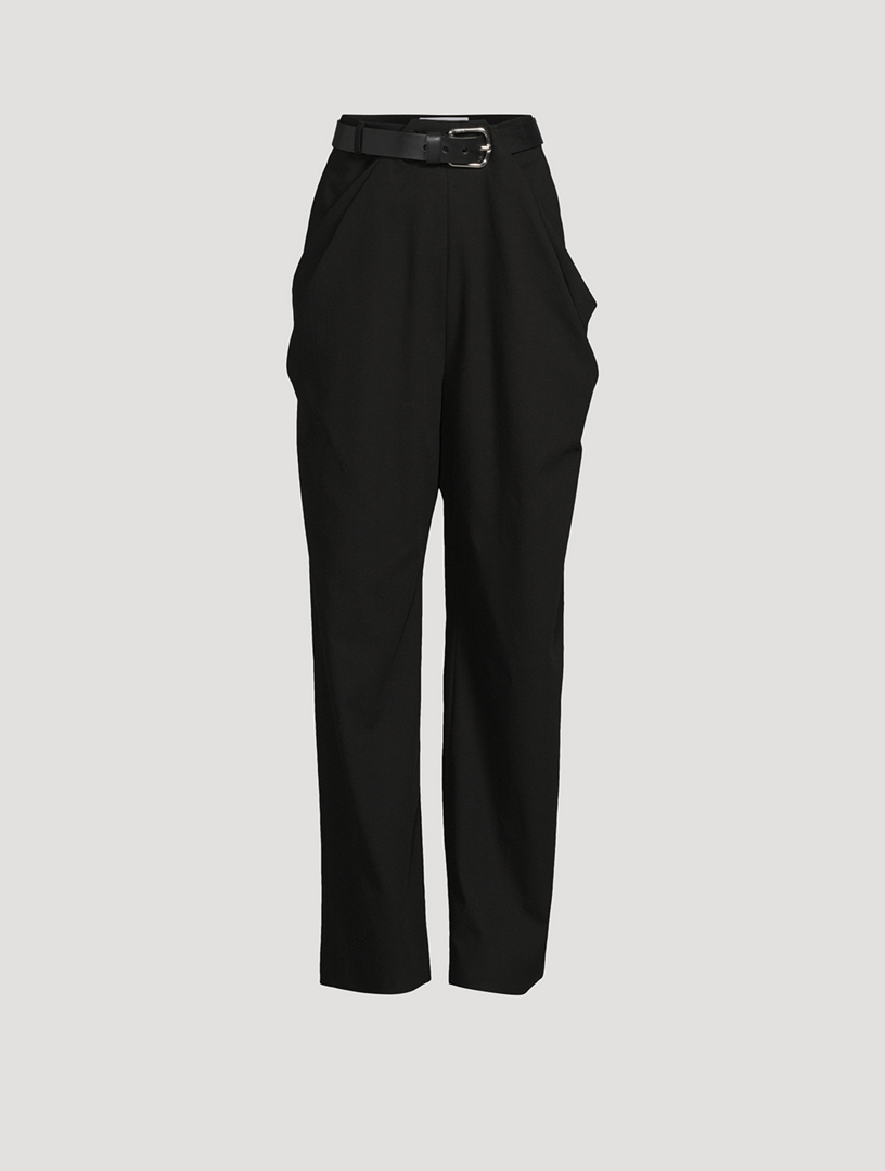 Draped Cotton Twill Trousers