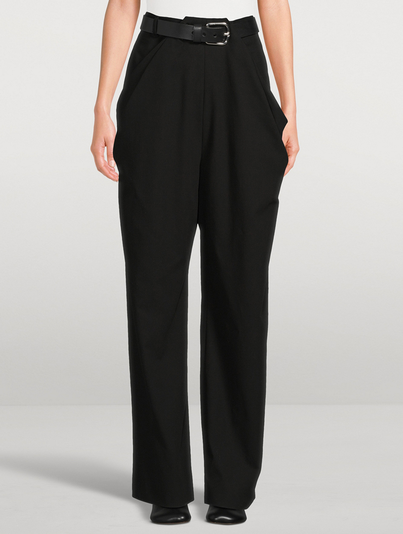 Draped Cotton Twill Trousers