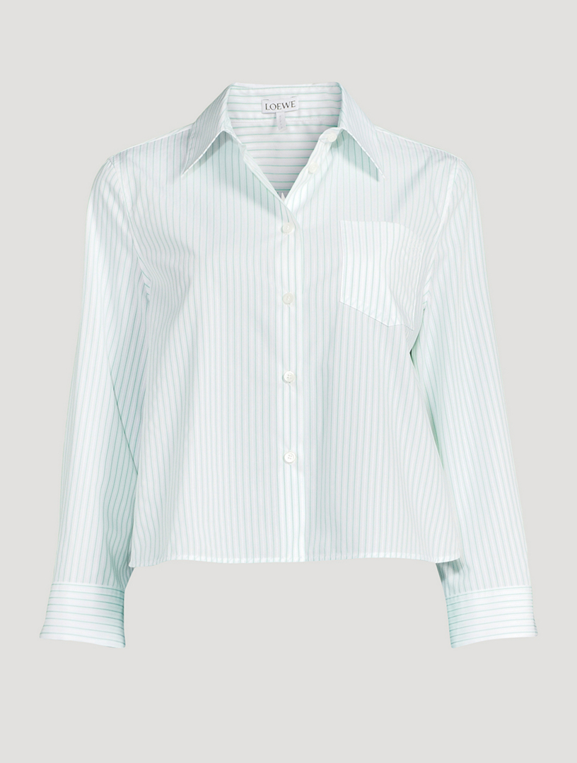Split-Back Shirt Stripe Print
