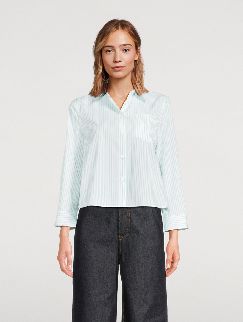 Split-Back Shirt Stripe Print