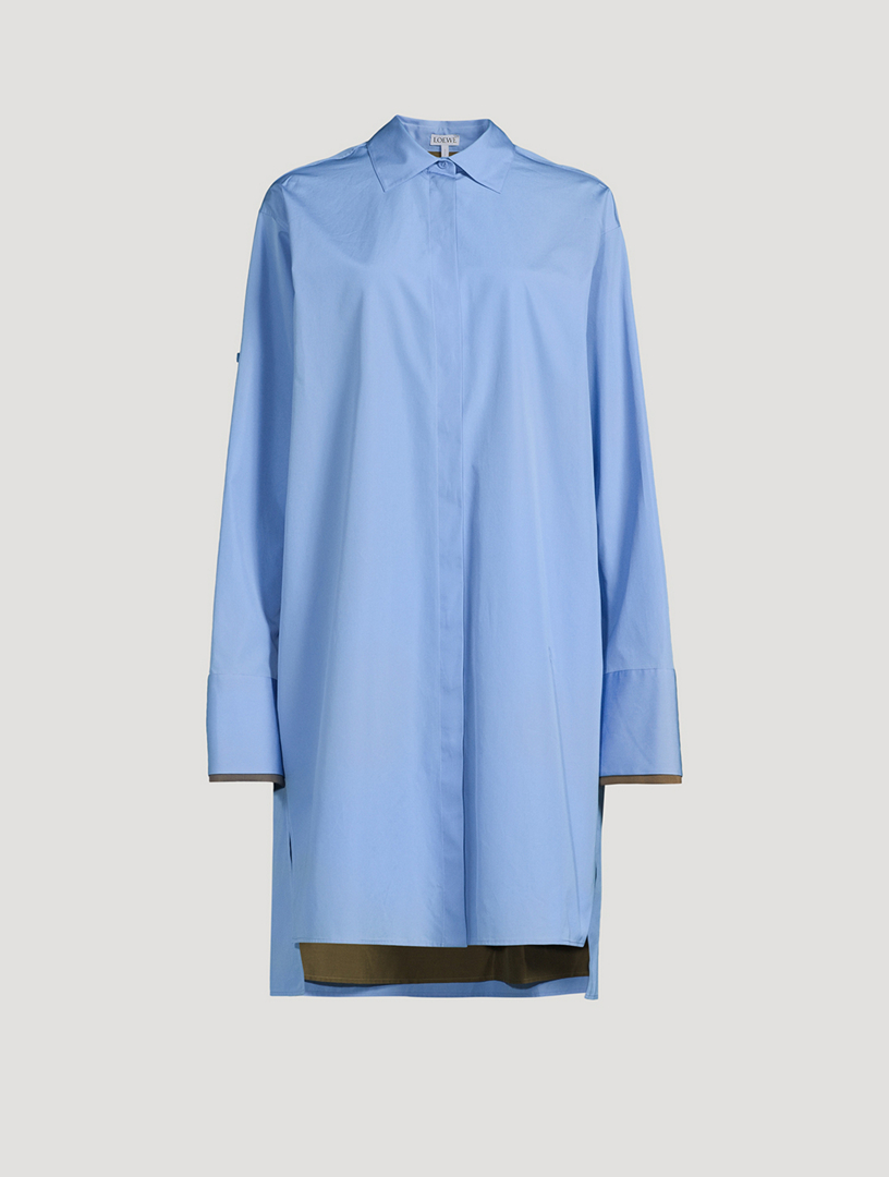 Turn-Up Poplin Shirt Dress
